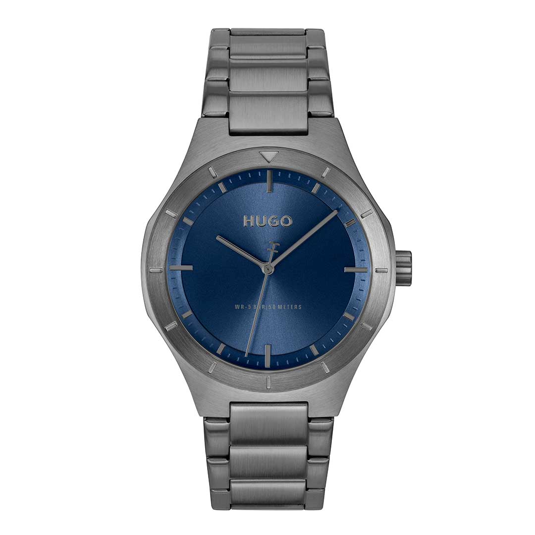HUGO Lit For Him Grey Blue men's watch, Khaled Watches Lebanon