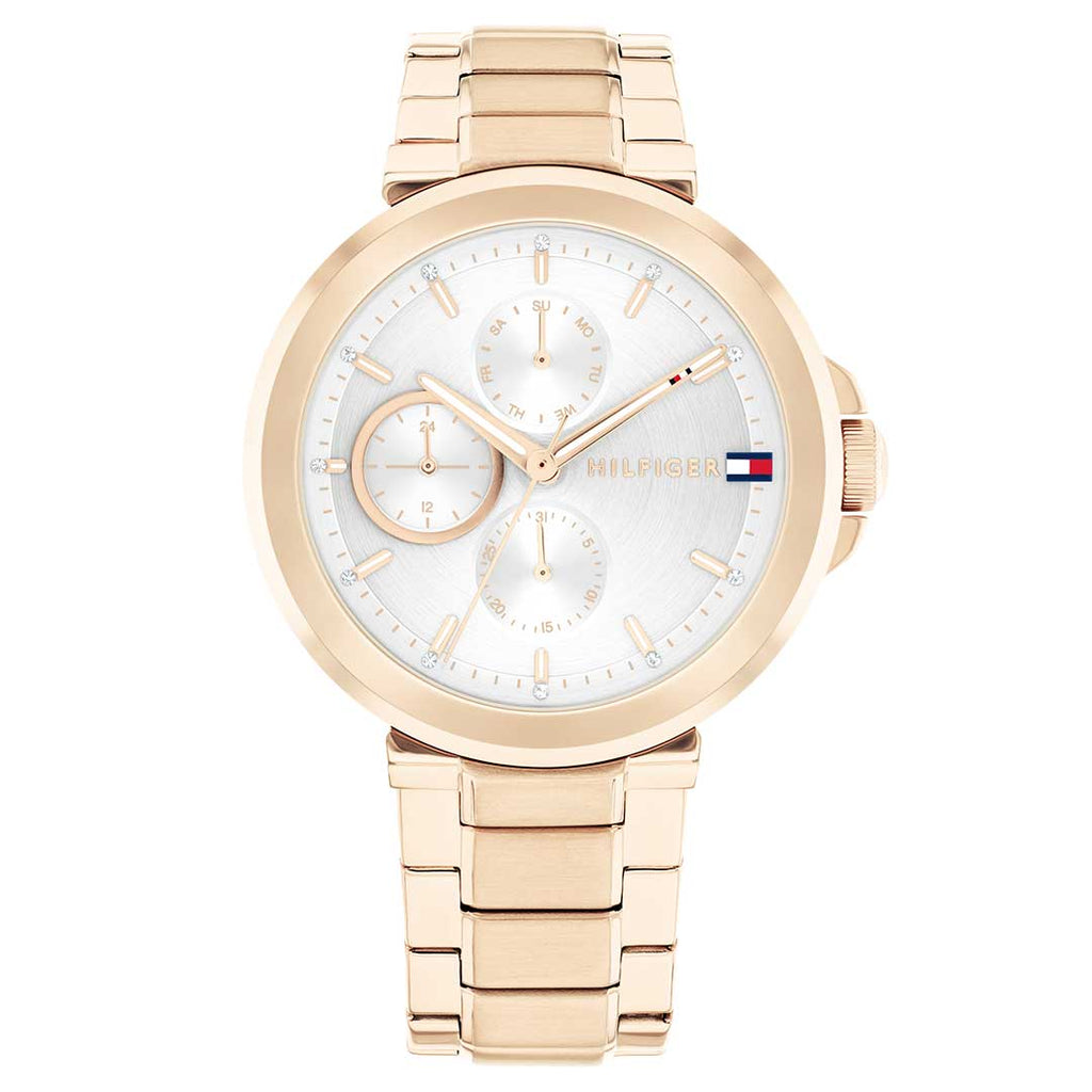 Tommy Hilfiger Lori White Carnation Gold watch - Khaled Watches Lebanon