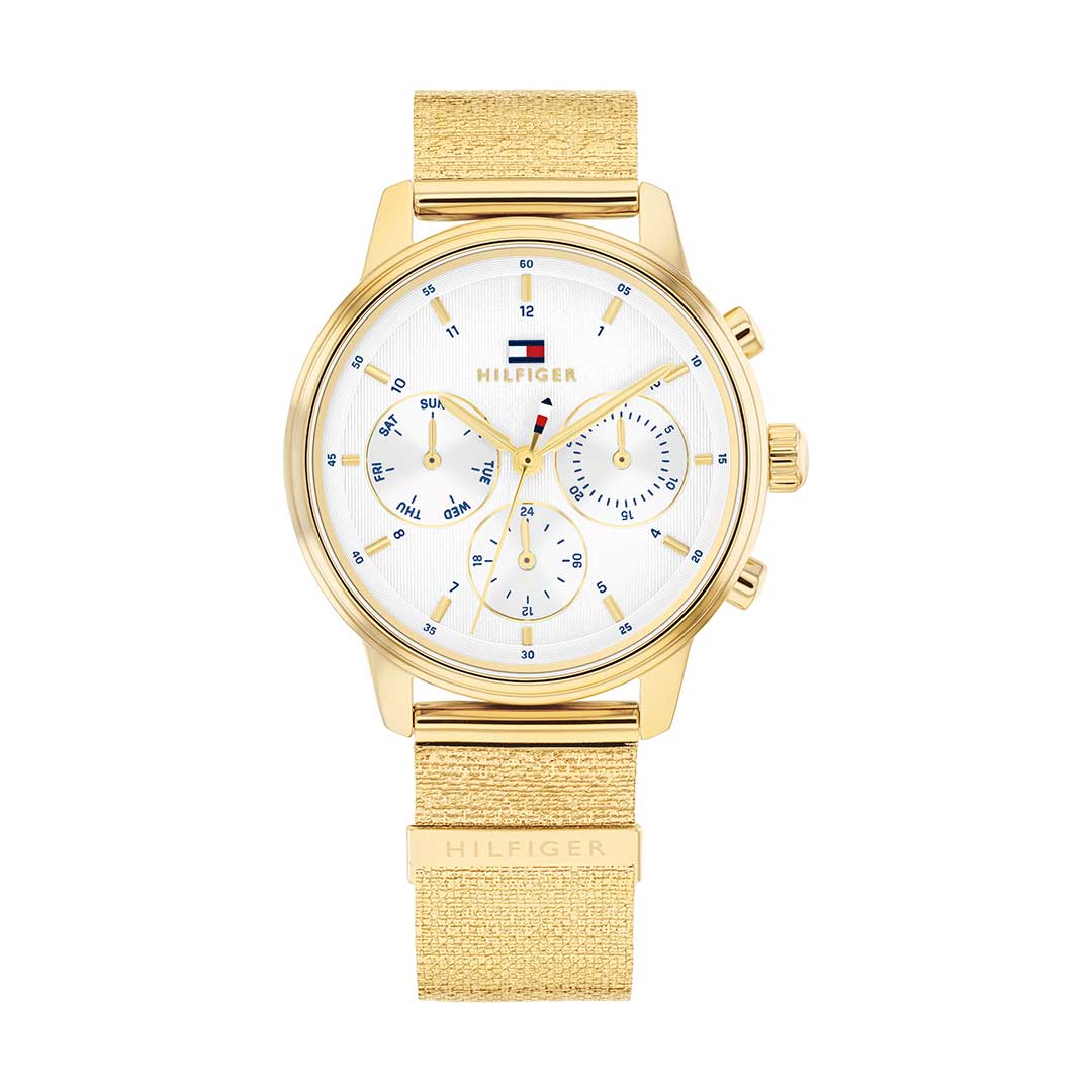 TOMMY HILFIGER, BLAKE WHITE GOLD PLATED MESH WOMEN'S WATCH - Khaled Watches Lebanon