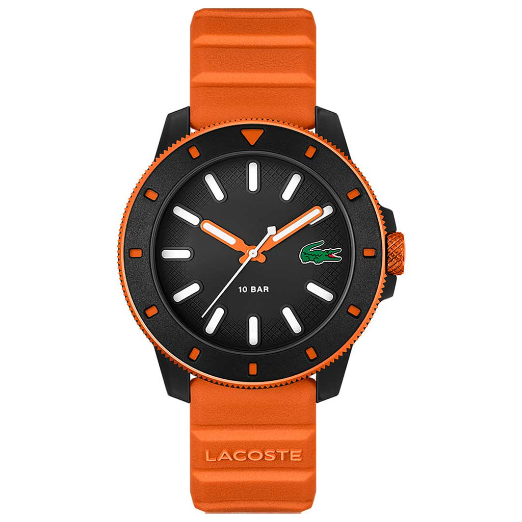 Lacoste L.12.12 Scuba Orange Black watch - Khaled Watches Lebanon