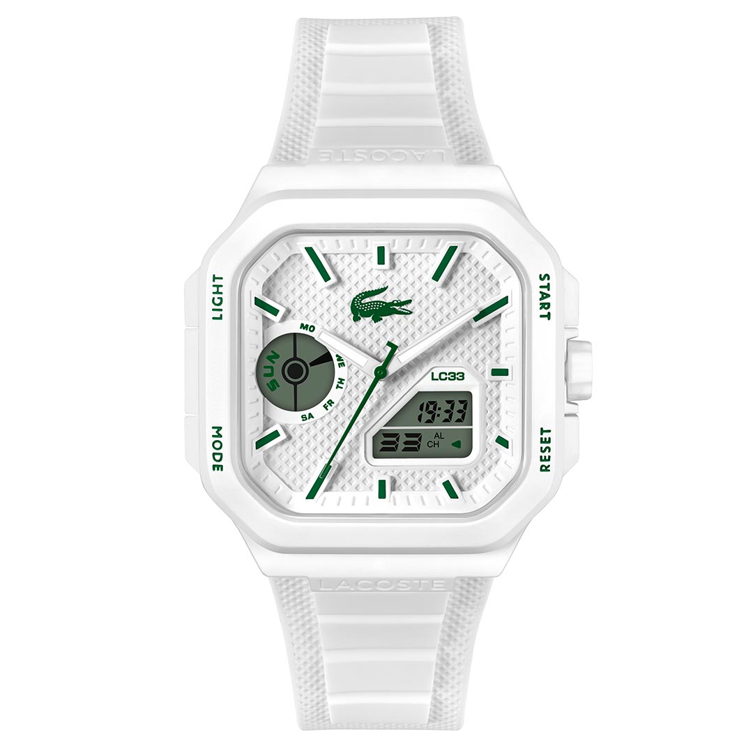 LACOSTE, LC33 SQUARE WHITE MEN'S WATCH - Khaled Watches Lebanon