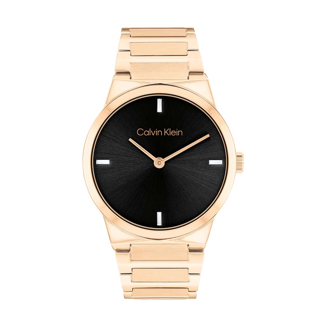 Calvin Klein CK Linear Elegance black rose watch - Khaled Watches Lebanon