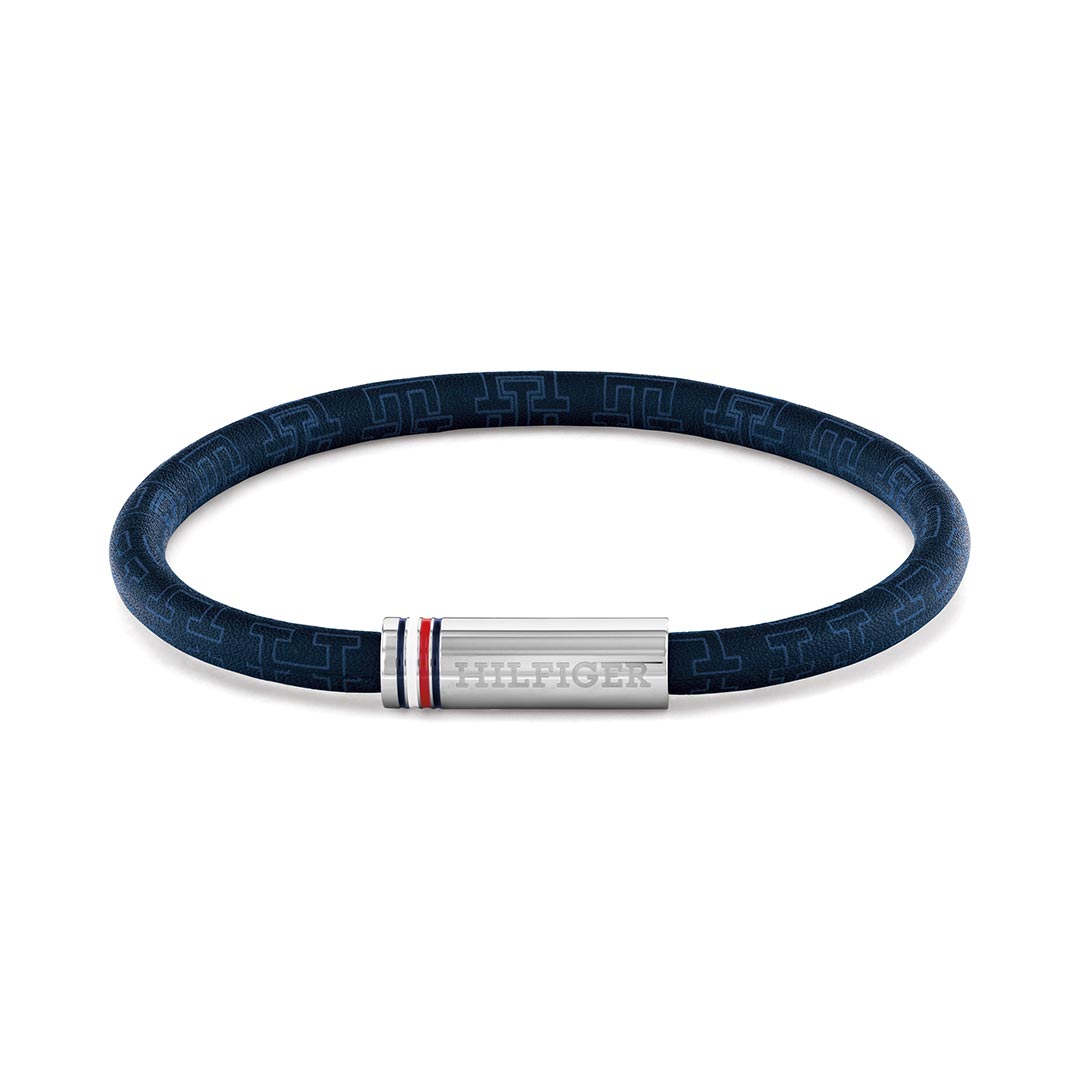 TOMMY HILFIGER, PRINTED CORD NAVY BLUE BRACELET - Khaled Watches Lebanon