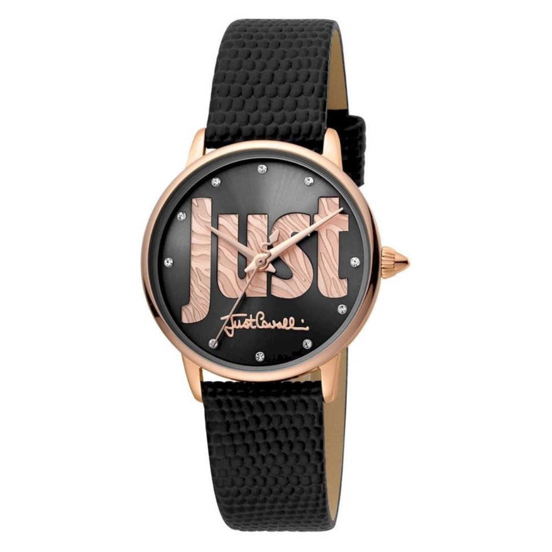 Just Cavalli Black Leather women's watch - Khaled Watches Lebanon