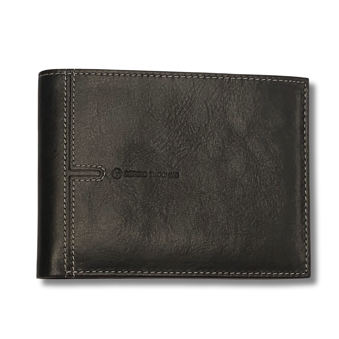 Sergio Tacchini black men's leather wallet - Khaled Watches Lebanon