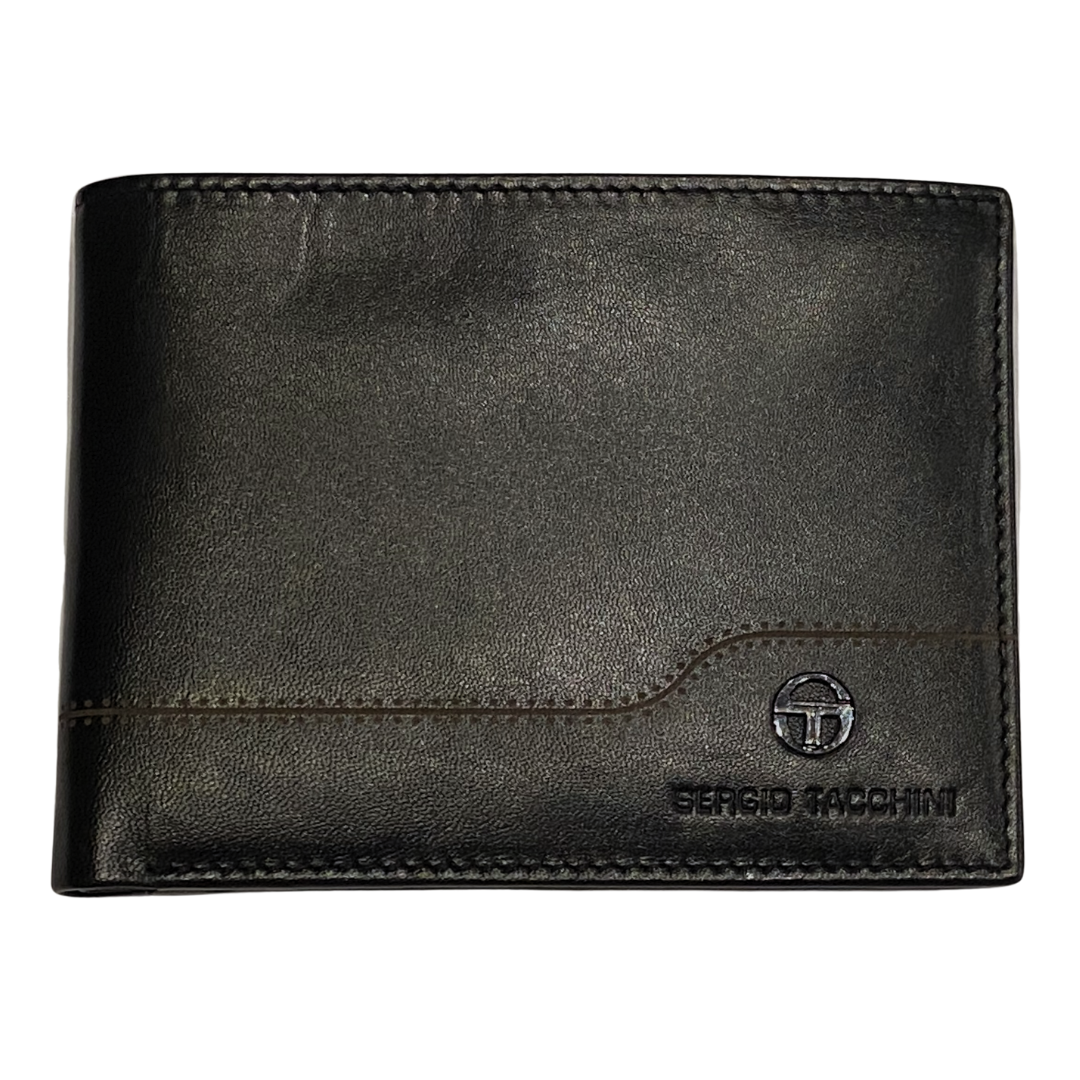 Sergio Tacchini black leather wallet - Khaled Watches Lebanon