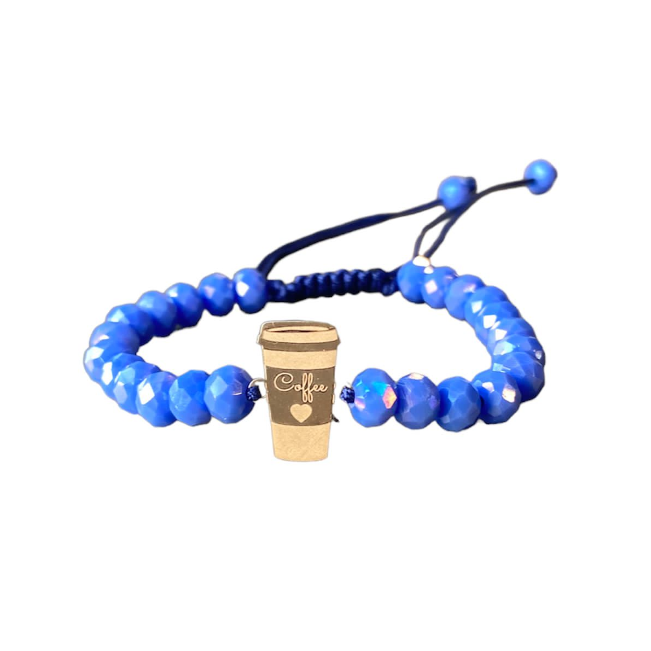 Coffee Lover gold 18K bracelet with blue crystal - Khaled Watches Lebanon