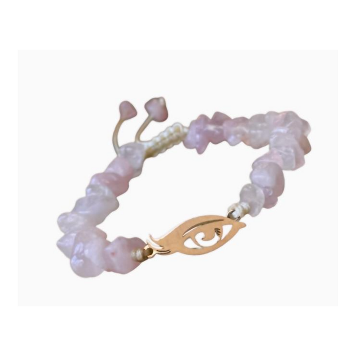 Evil Eye Pink 18K gold bracelet, handmade, Lebanon