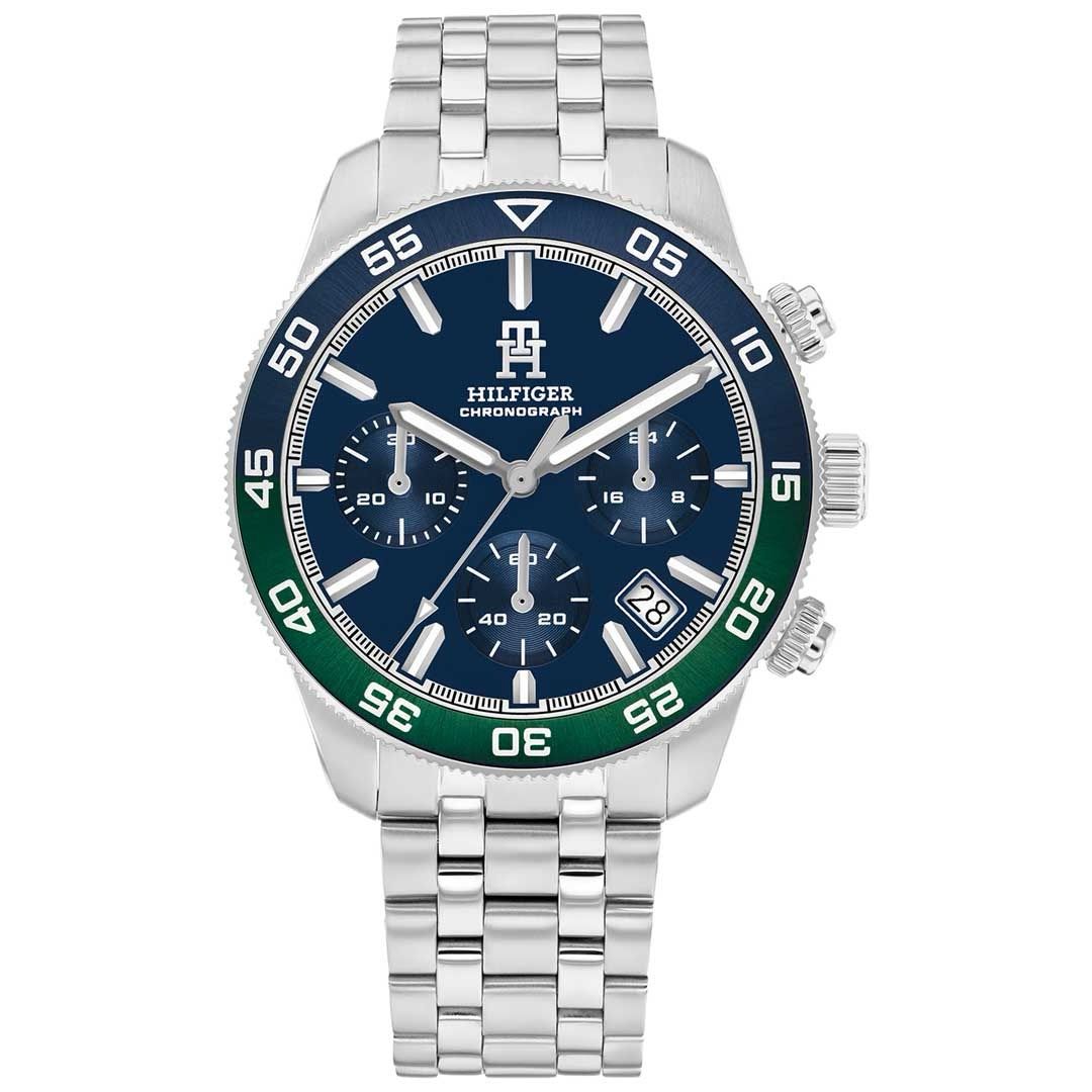 Tommy Hilfiger TH85 Silver Blue Green watch - Khaled Watches Lebanon