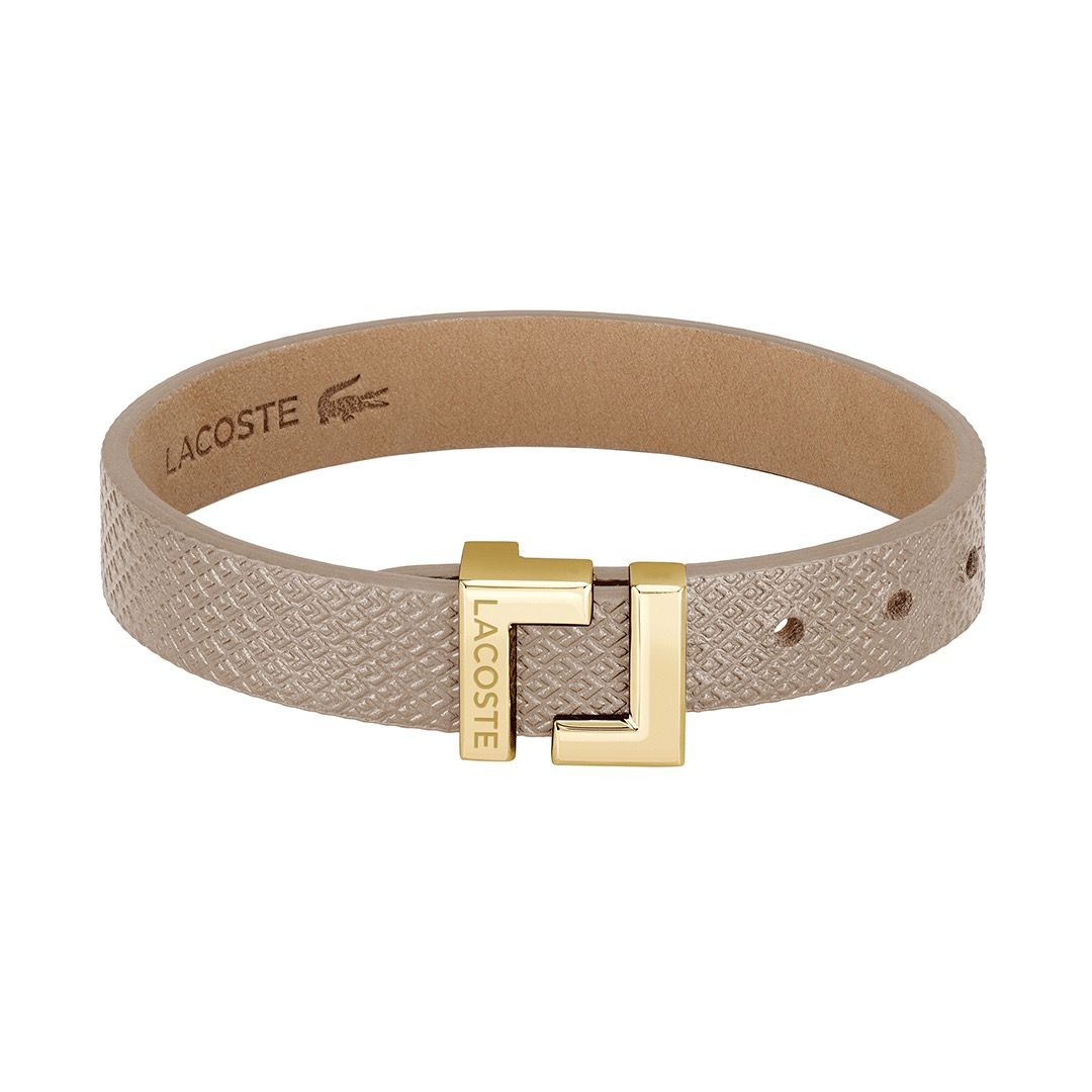 Lacoste Lura beige leather bracelet - Khaled Watches Lebanon