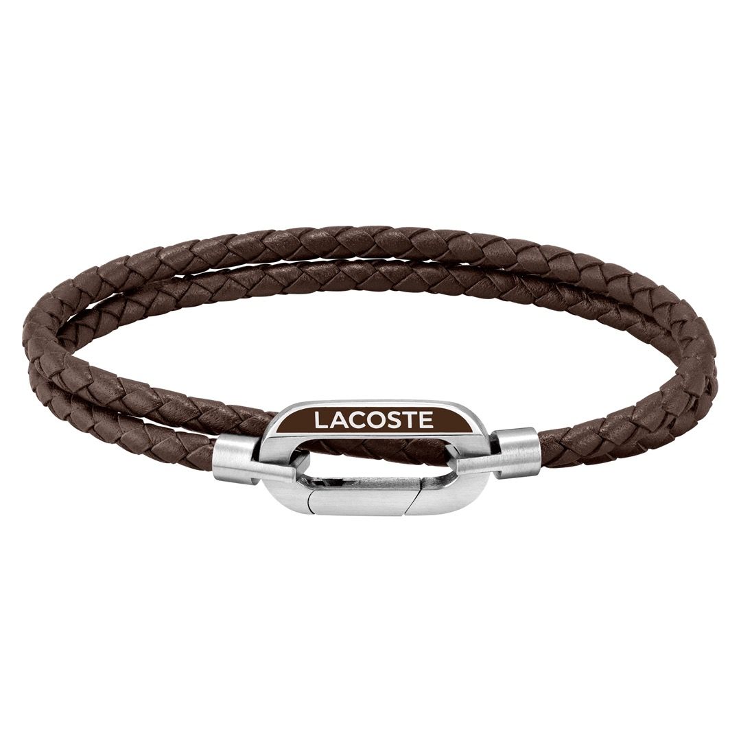Lacoste Starboard double wrap leather bracelet - Khaled Watches Lebanon