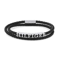 Tommy Hilfiger Bryan black leather bracelet - Khaled Watches Lebanon