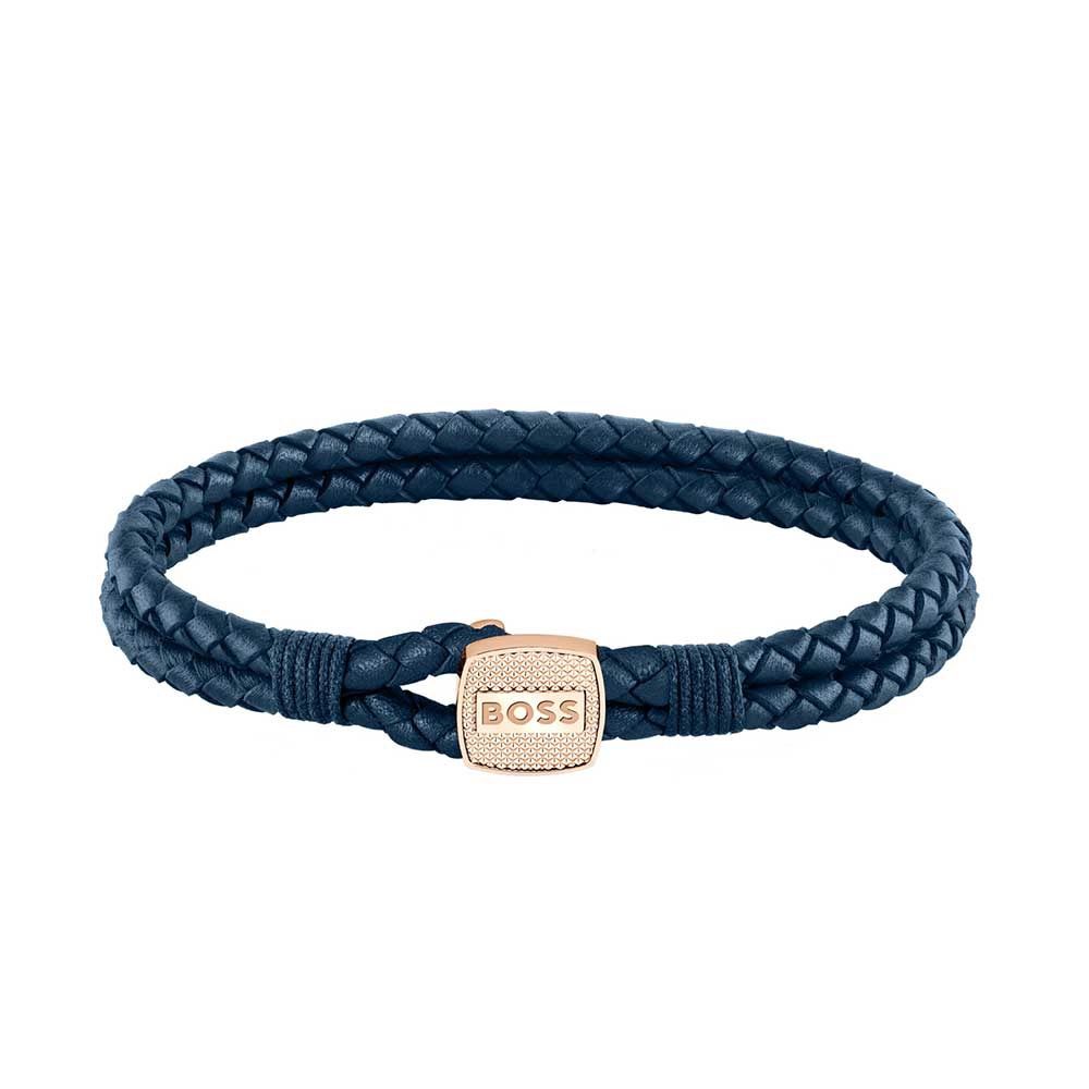 Boss Ares Blue leather bracelet - Khaled Watches Lebanon