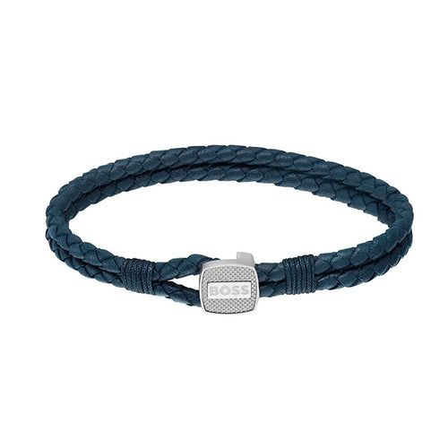 Boss Ares Blue Bangle leather bracelet - Khaled Watches Lebanon