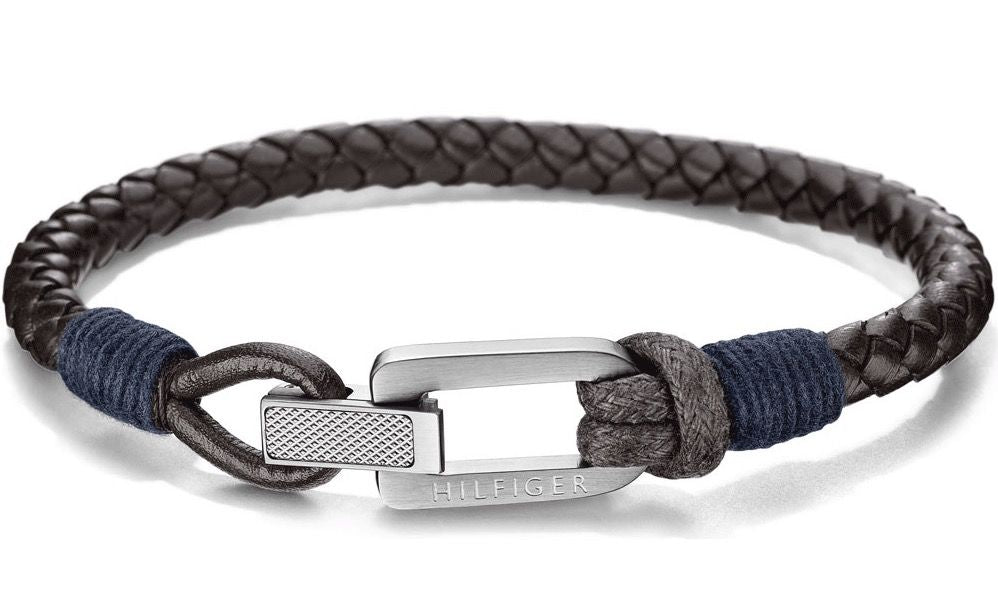 Tommy Hilfiger brown leather bangle - Khaled Watches Lebanon
