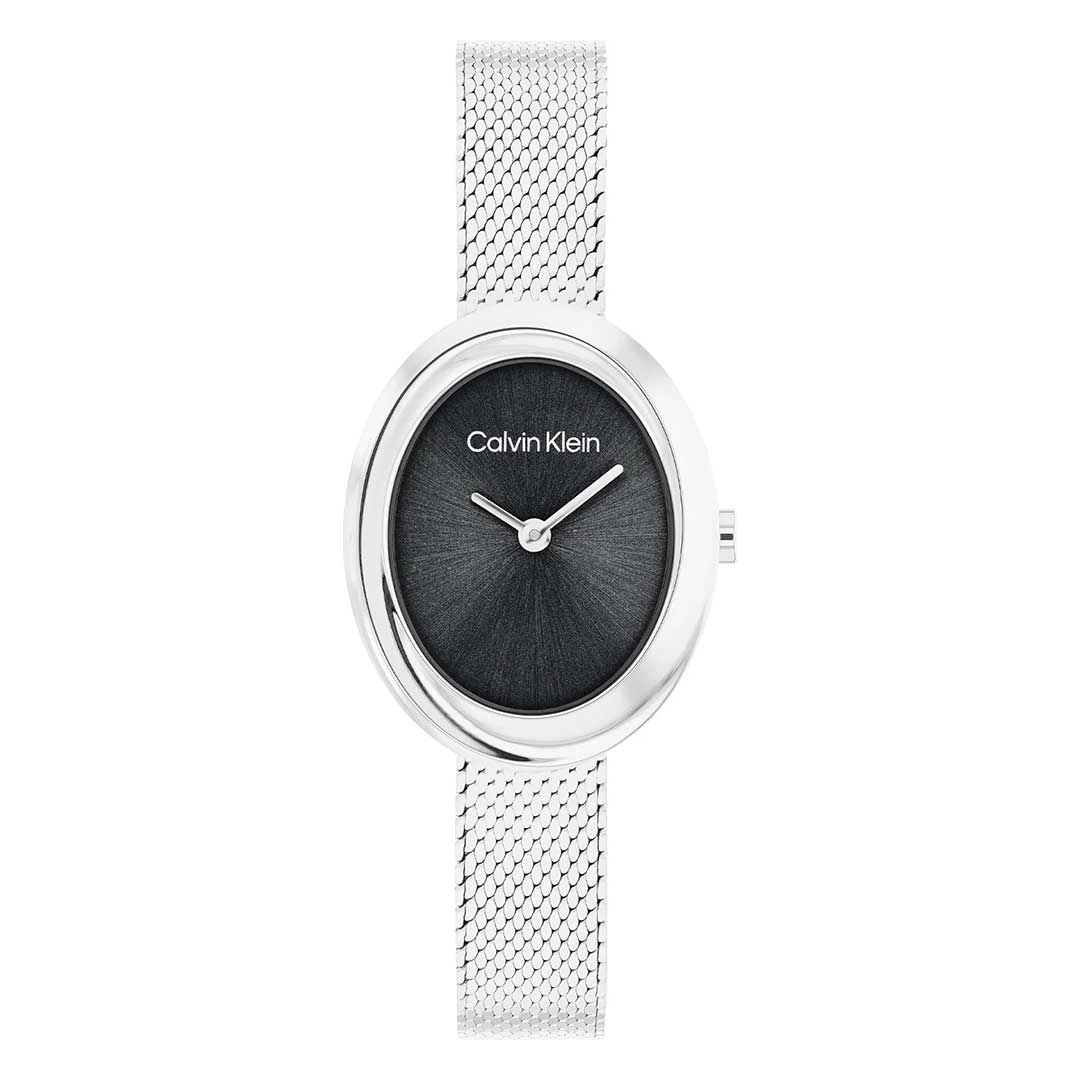 Calvin Klein Twisted Bezel black mesh watch - Khaled Watches Lebanon