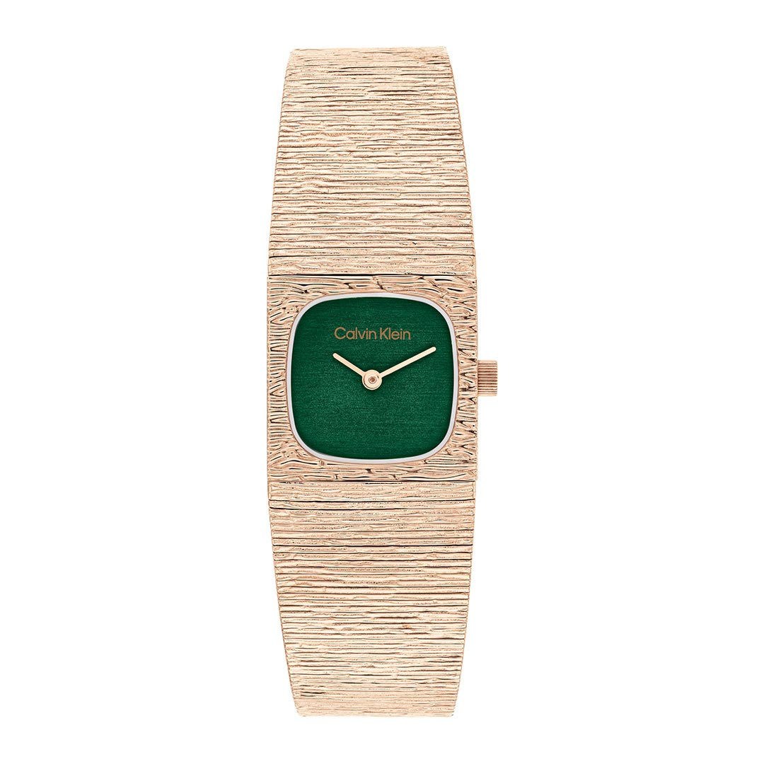 Calvin Klein Sophisticated Square green rose gold watch - Khaled Watches Lebanon