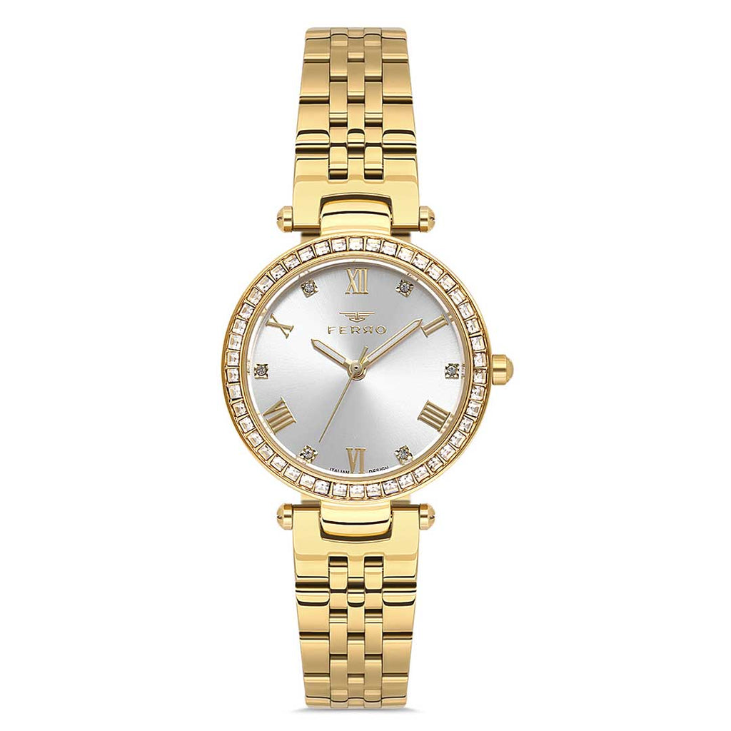 FERRO, FL21593A-B Yellow Gold Women's Watch - Khaled Watches Lebanon