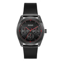 HUGO Bright Sport Black Leather men's watch, Khaled Watches Lebanon