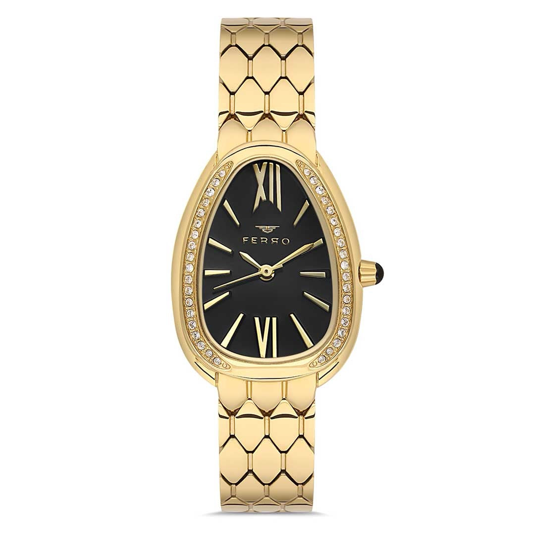 Ferro FL43033A-B2 Gold women's watch - Khaled Watches Lebanon
