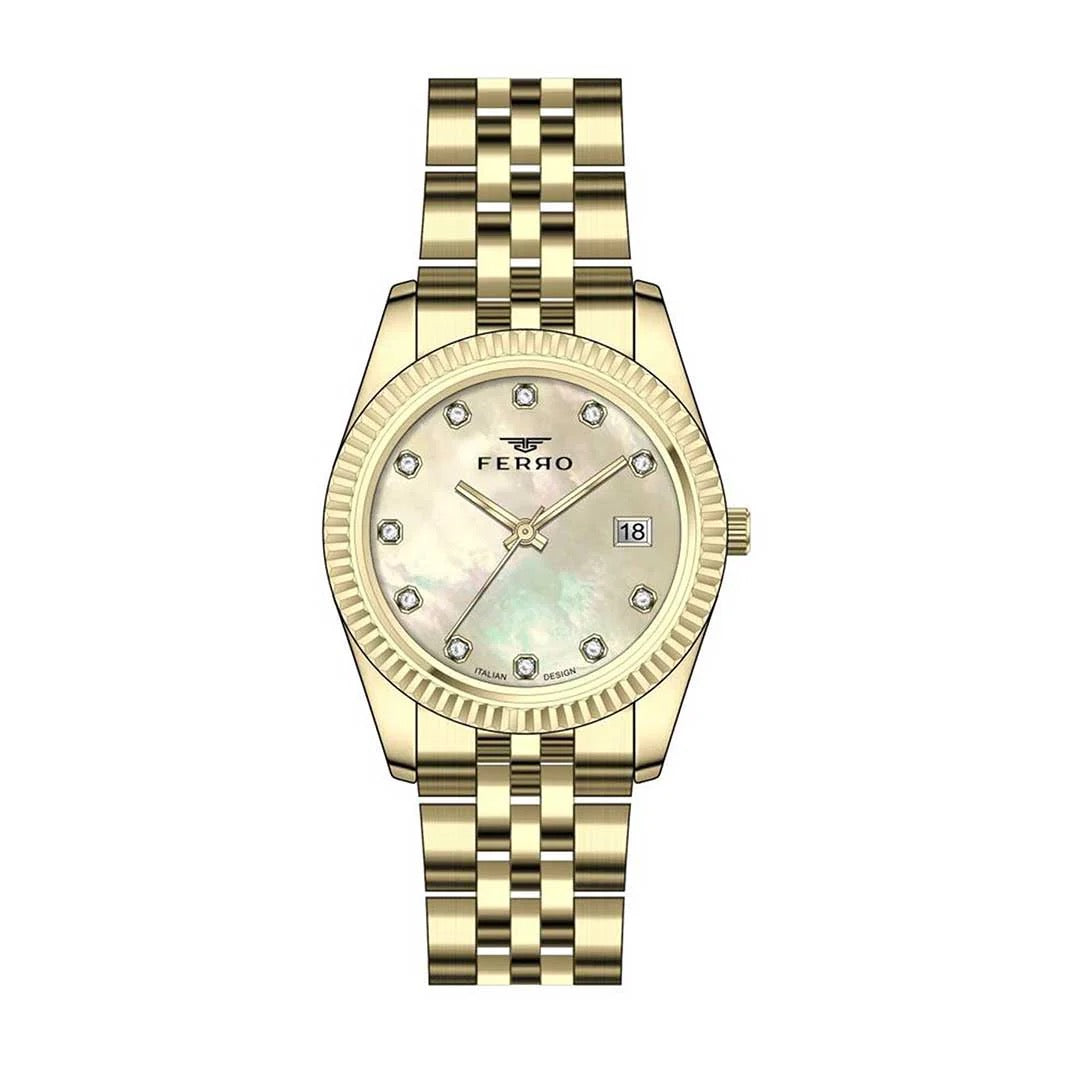 Ferro FL21743A-B4 Gold women's watch - Khaled Watches Lebanon