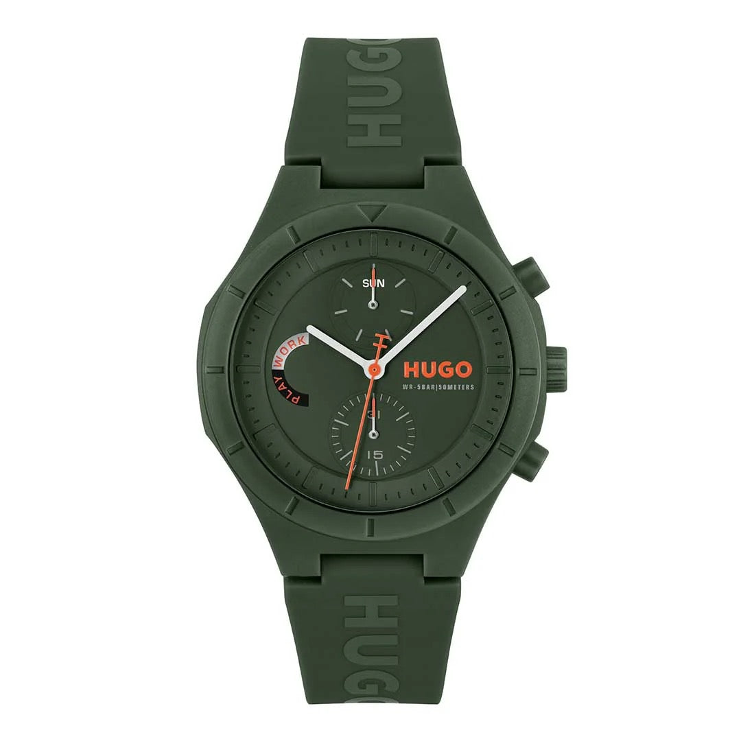 Hugo Lit Multi Green men's watch - Khaled Watches Lebanon