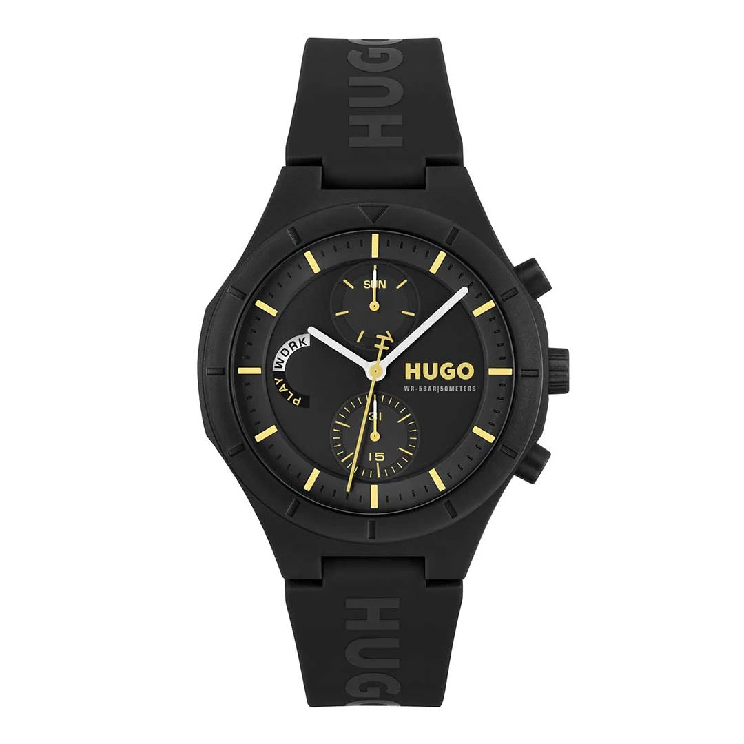 Hugo Lit Multi Black men's watch - Khaled Watches Lebanon