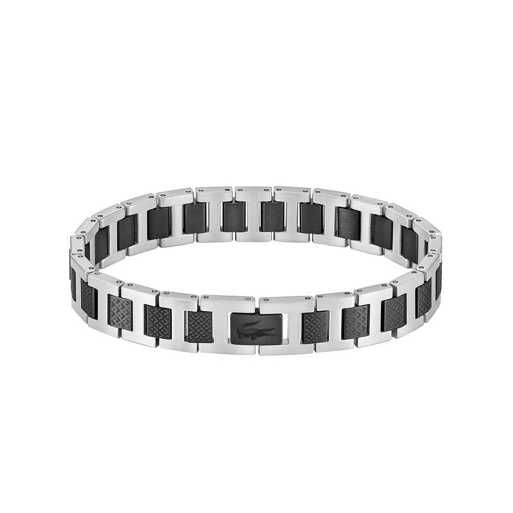 LACOSTE, METROPOLE TWO-TONE BLACK IP BRACELET - Khaled Watches Lebanon