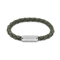 TOMMY HILFIGER, EXPLODED BRAIDED LEATHER GREEN BRACELET - Khaled Watches Lebanon