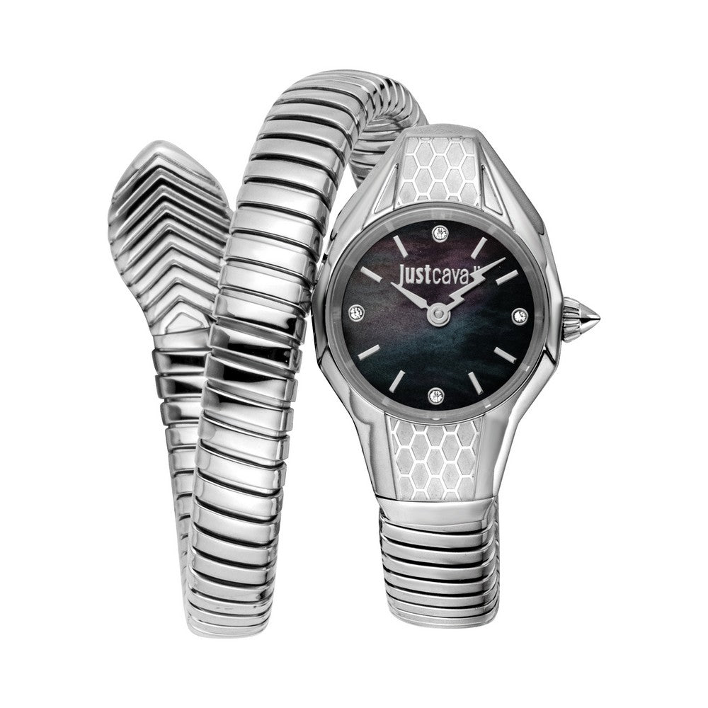 Just Cavalli Vivace stainless steel black MOP women's watch, Khaled Watches Lebanon