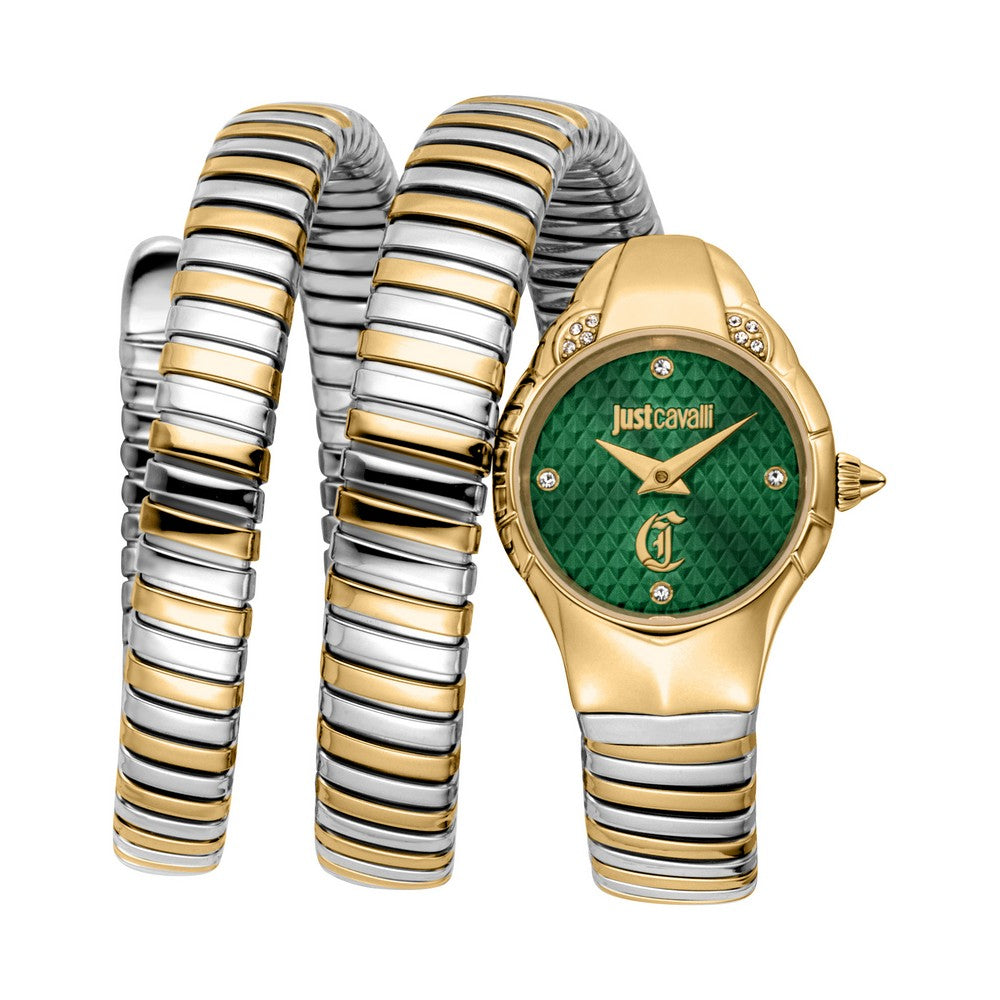 Just Cavalli Amanta two-tone green women's watch, Khaled Watches Lebanon