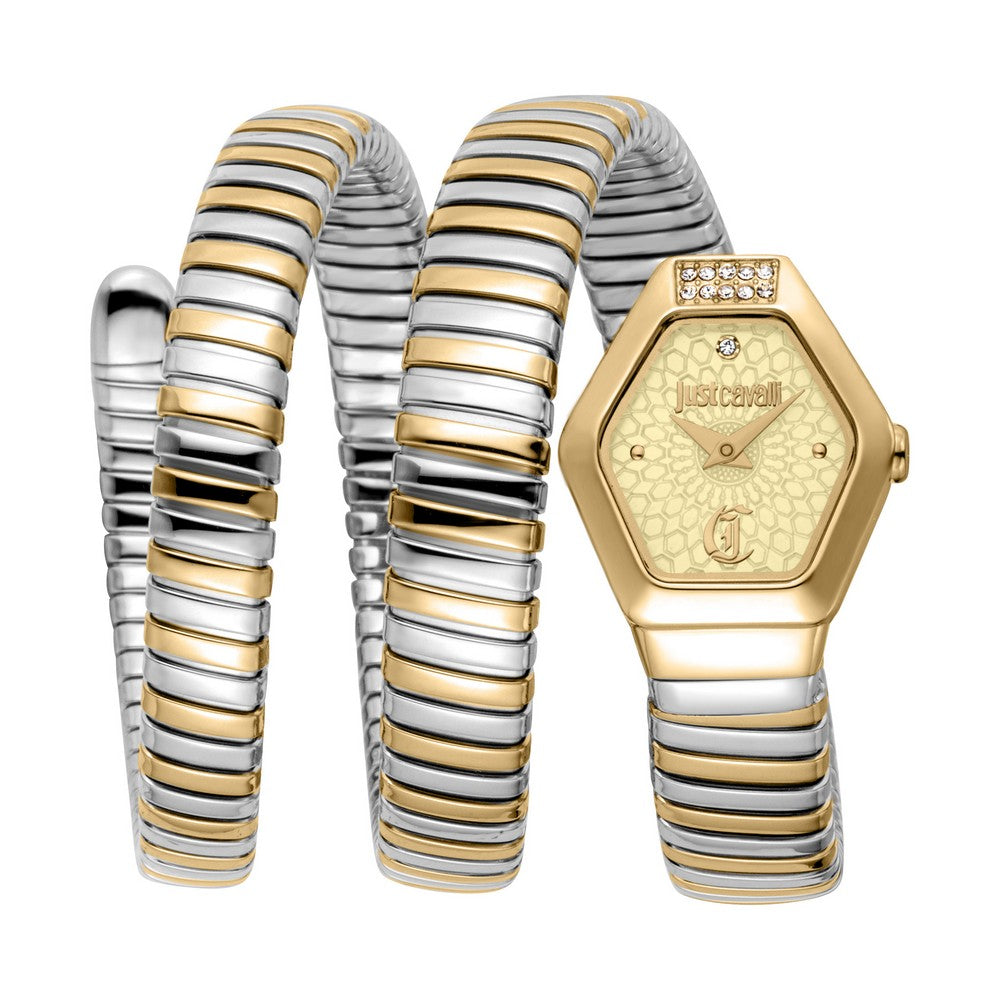 Just Cavalli Romina two-tone champagne women's watch, Khaled Watches Lebanon