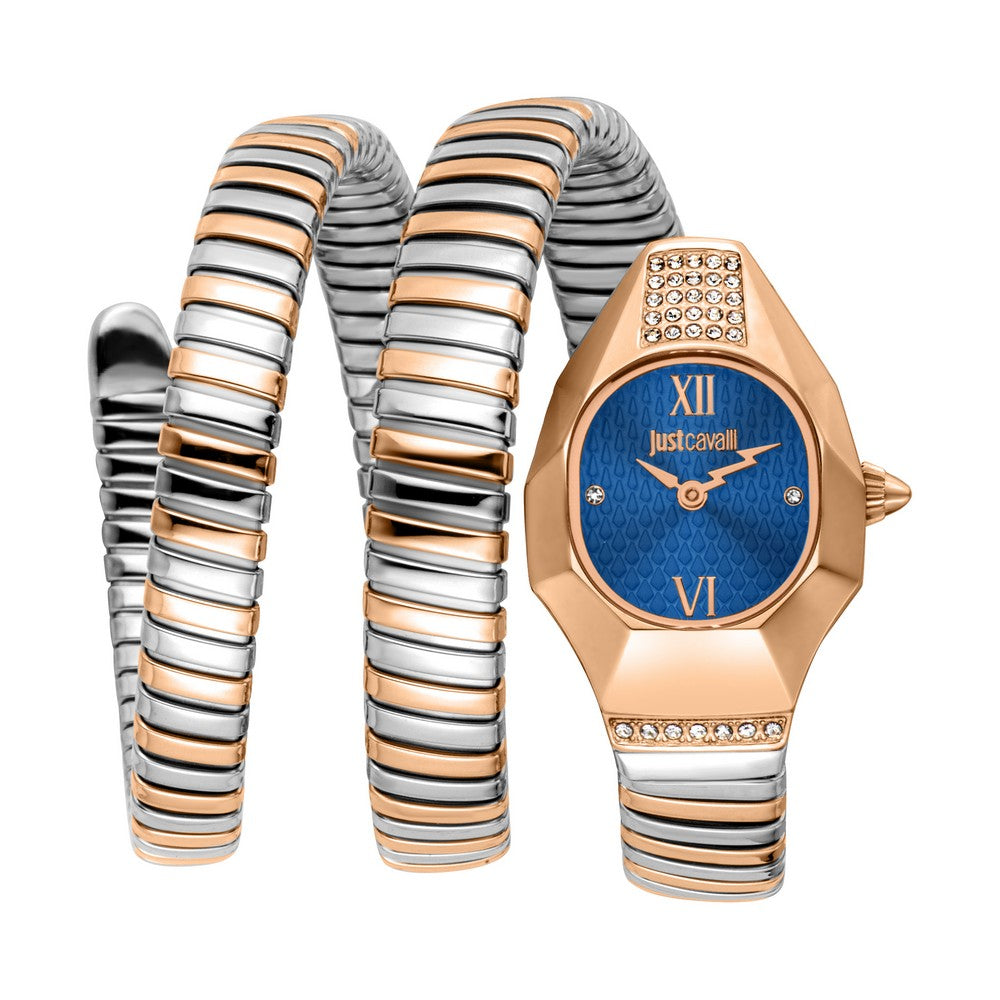 Just Cavalli Lunara two-tone blue women's watch, Khaled Watches Lebanon