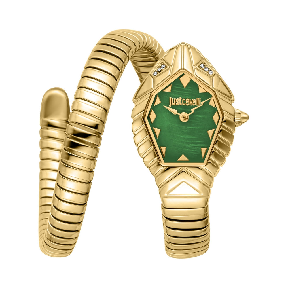 JUST CAVALLI, SMERALDA YELLOW GOLD GREEN WOMEN'S WATCH - Khaled Watches Lebanon