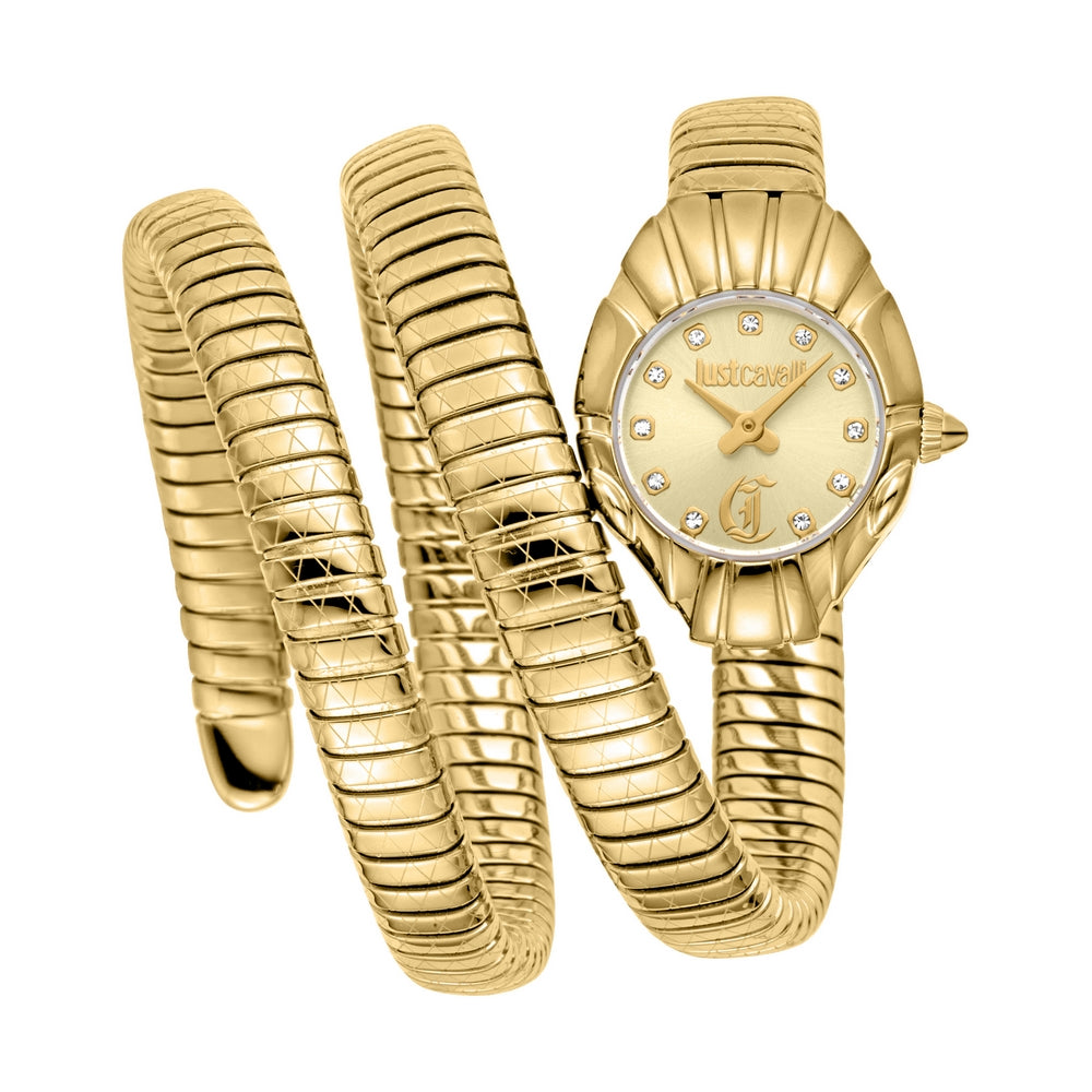 JUST CAVALLI, VORTICE YELLOW GOLD CHAMPAGNE WOMEN'S WATCH - Khaled Watches Lebanon
