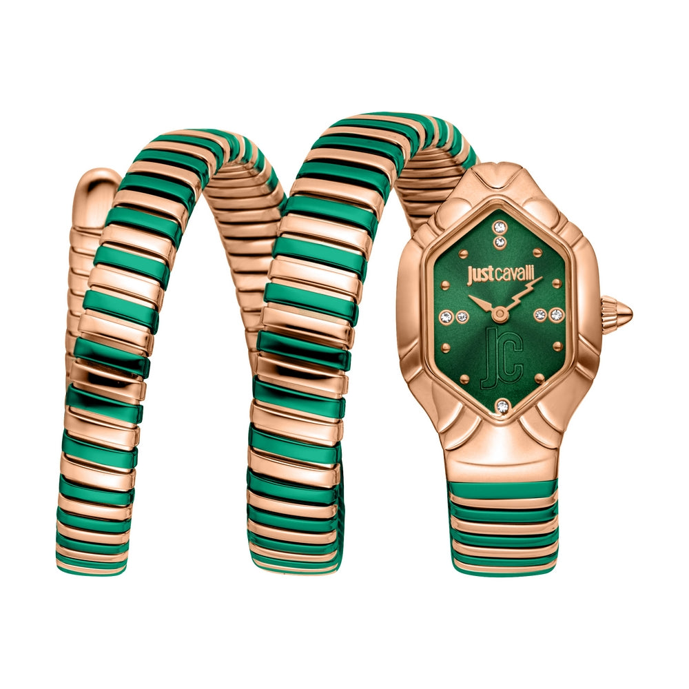 JUST CAVALLI, CANDELA TWO-TONE PINK GOLD GREEN WOMEN'S WATCH - Khaled Watches Lebanon