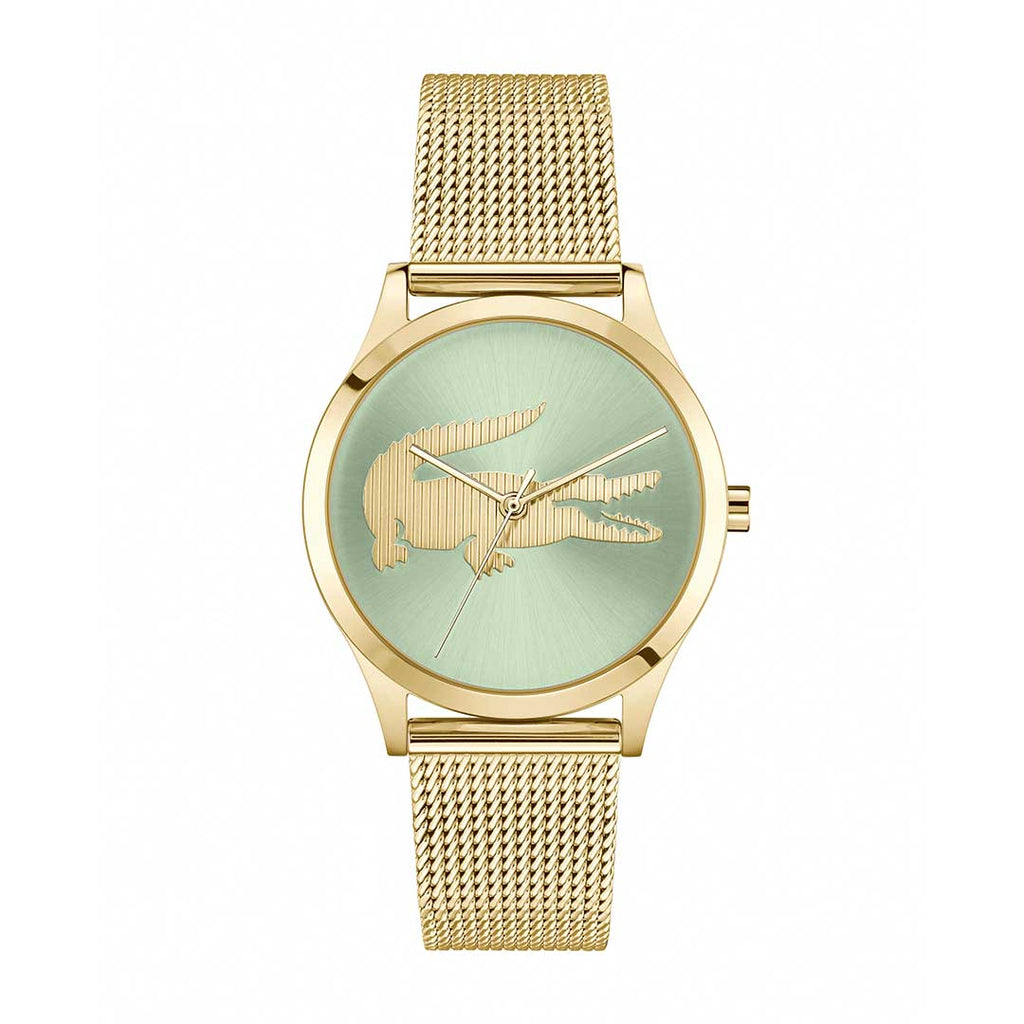 Lacoste Crocodelle Mesh Green Gold watch - Khaled Watches Lebanon