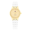 Tommy Hilfiger Mackenzie Gold White Rubber watch - Khaled Watches Lebanon