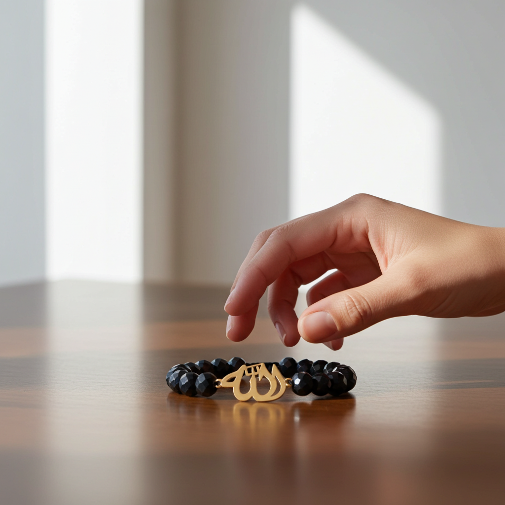 Allah 18K gold bracelet, handmade, Lebanon